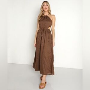 Faithfull the brand La Piedra cutout maxi dress sz 8